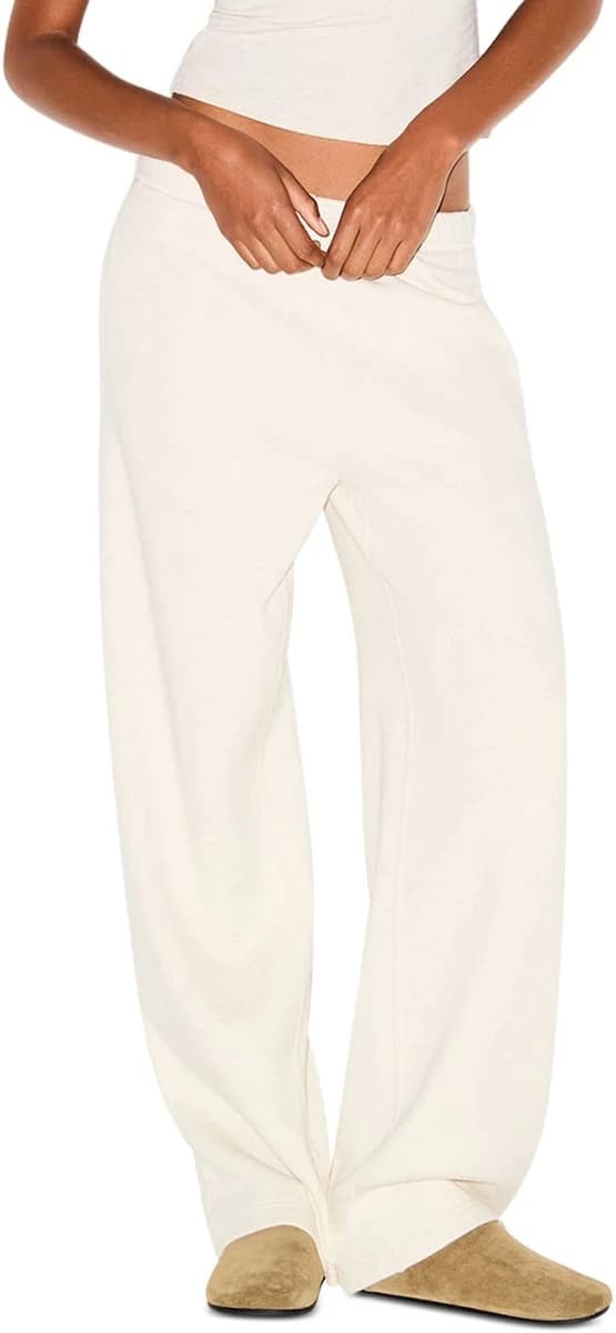 Skims Women's Classic Straight Leg Cotton Fleece Pants