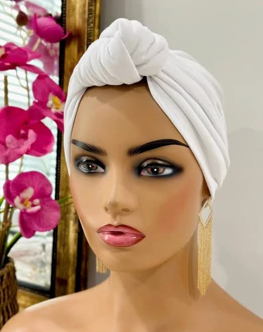 mudvii Pretied Knotted Turban Satin