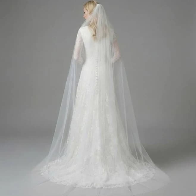 ieie Bridal Extra Wide Chapel and Cathedral Tulle Veil with Raw Edge