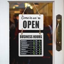 Excello Global Products Business Hours Hanging Chalkboard White Welcome Chalk Boards for Restaurant Door Sign (Double Sided Open/Closed) Hangable & Decorative (White) - EGP-HD-0310B - Walmart.com