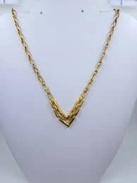 Pre-Owned Goldtone V-Shape Fashion Necklace