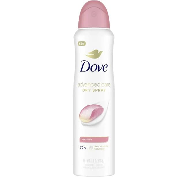 Dove Advanced Care Dry Spray Antiperspirant Deodorant Rose Petals 3.8 oz