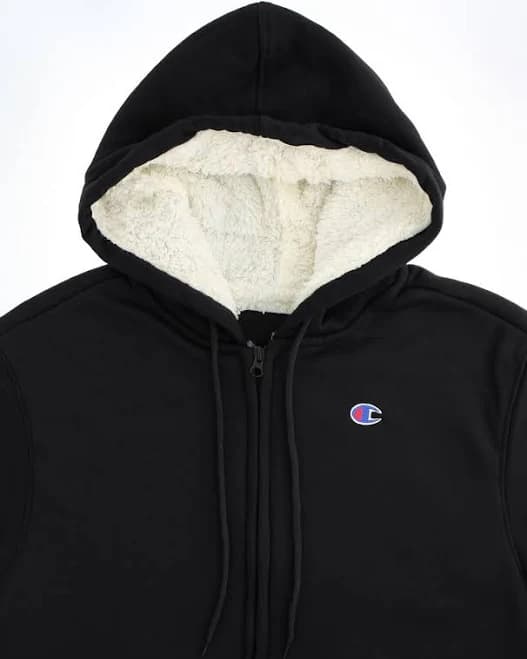 Champion Sherpa Hoodie Men's Full Zip Sport Jacket, Embroidered Logo,