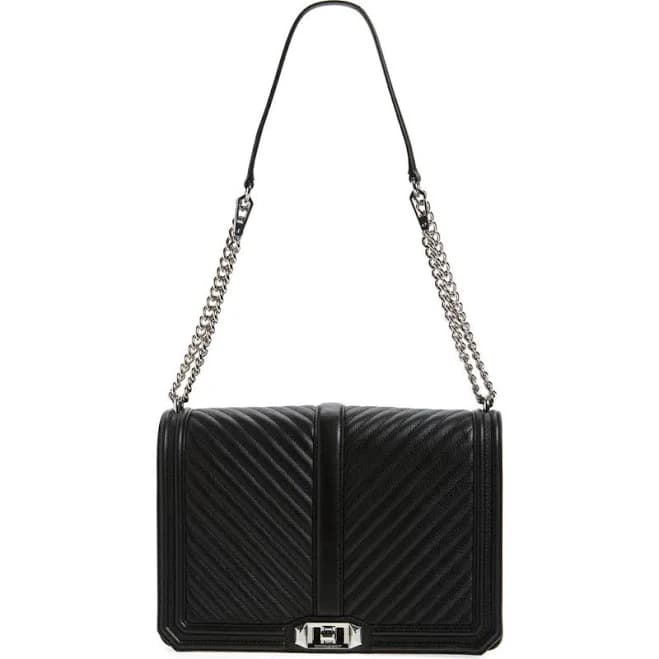 Rebecca Minkoff Chevron Quilted Jumbo Love Crossbody Bag in Concord