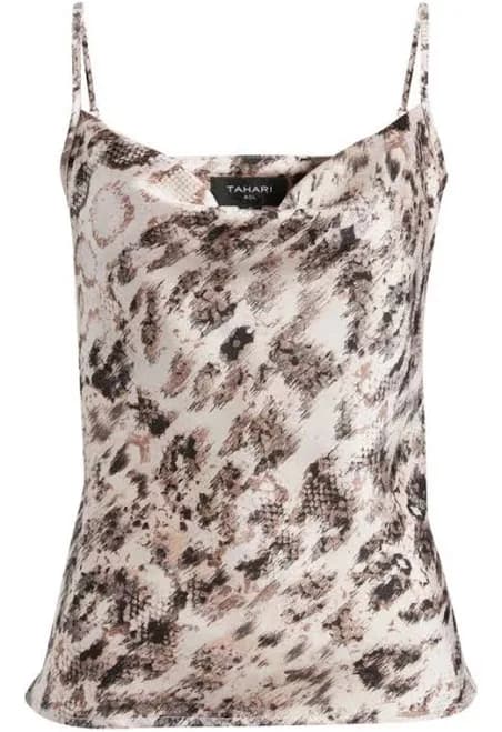 Snakeskin Print Satin Camisole In Neutral