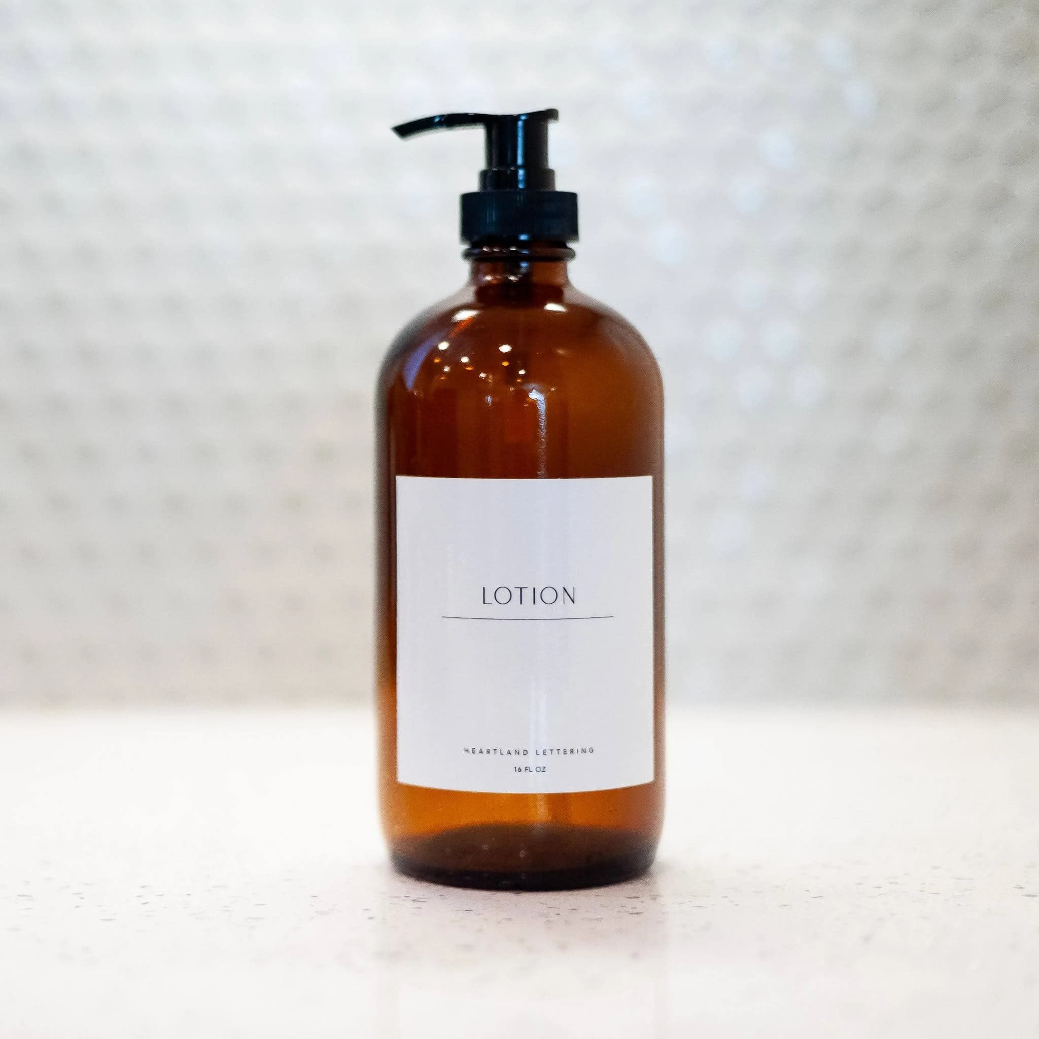 Kitchen Mod Amber Glass Soap Dispenser Bottles