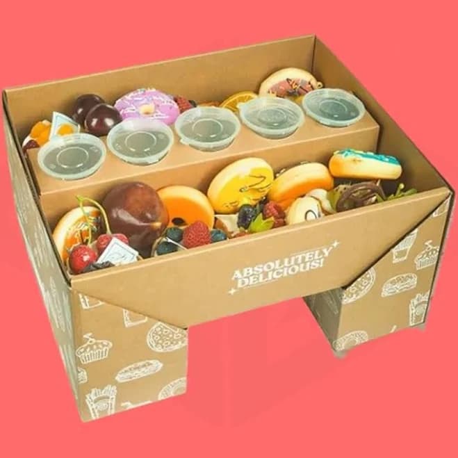 Wholesale French fries takeaway box Fried chicken nugget box Kraft paper box with lotted design UV printed paper box Eco-friendly paper box Custom
