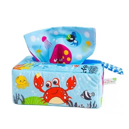 Gallickan Baby Tissue Box Toy, Montessori Tissue Box, High Contrast Crinkle Paper Sensory Silk Scarves Toys for Infant 6 to 12 Months Early Learning