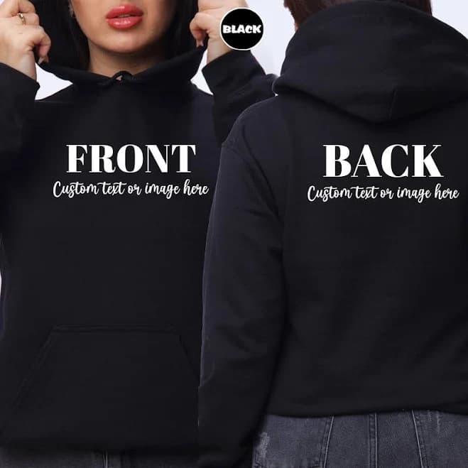 Custom Text Hoodie: Personalized Front & Back Design - Comfort Colors