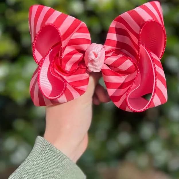Twisted Boutique Double Layered Striped Bow