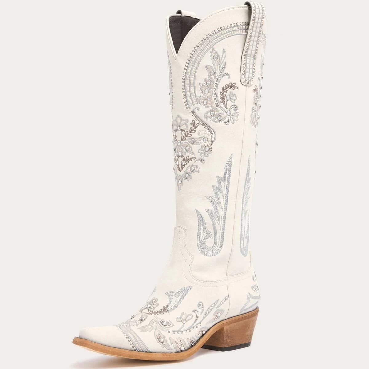 REDTOP Snip Toe Embroidered Rhinestone Tall Cowgirl Boots