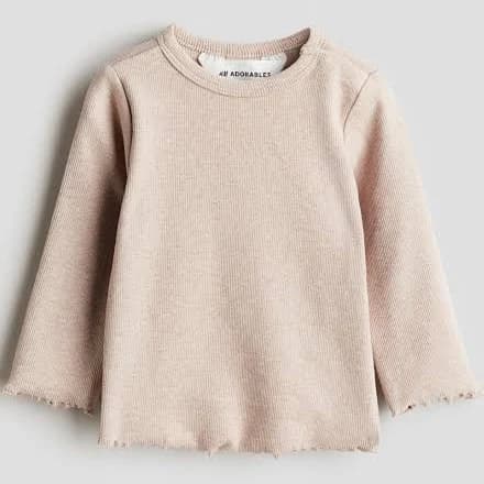 H&M Baby Ribbed Long-Sleeved Top
