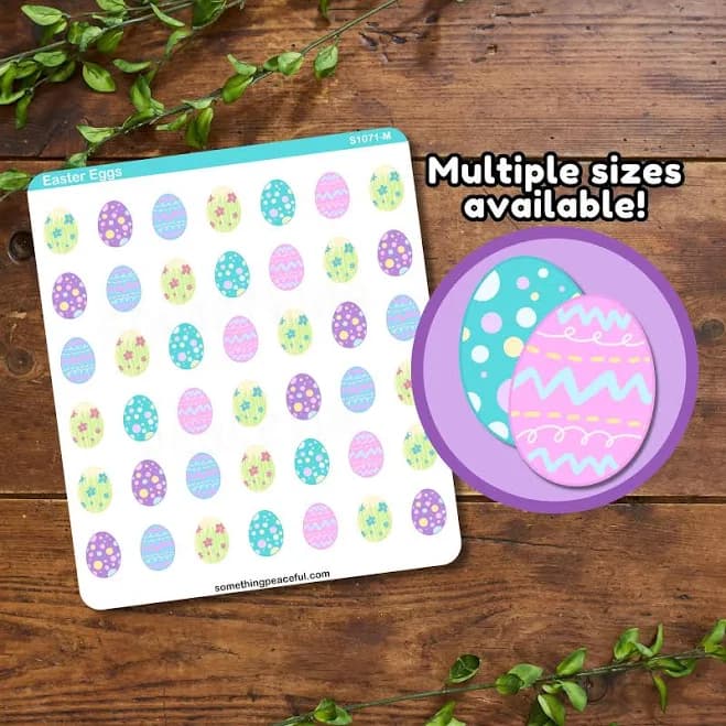 Easter Egg Sticker Sheet - Multiple Sizes, Matte, Glossy, or Clear