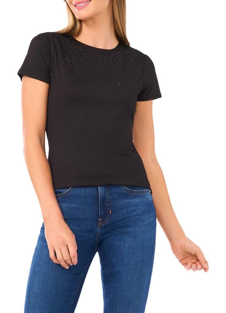 Halogen Women's Rhinestone Compression T-Shirt