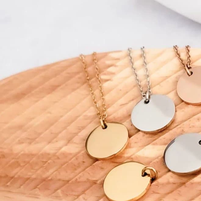 Circle Disk Pendant Necklace