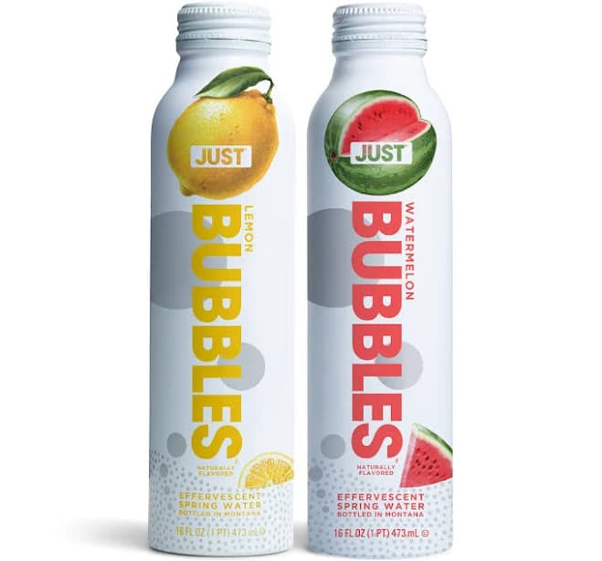 Just Bubbles Lemon & Watermelon Flavored Sparkling Spring Water Carton 24 Pack
