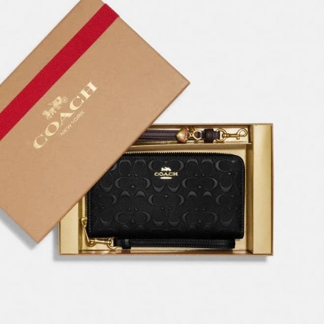 Coach Women's Signature Leather Long Zip Around Wallet