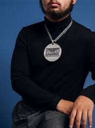 Amazon.com: L2JK Enorme collar chapado en plata para la última cena, joyería para hombre, hip hop, colgante gigante, colgante de racimo de circonita cúbica brillante chapado en plata, collar de diamantes de :