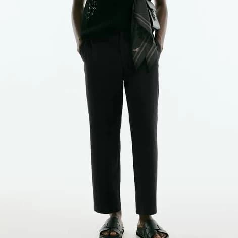 H&M Men's Relaxed Fit Cotton-blend Trousers