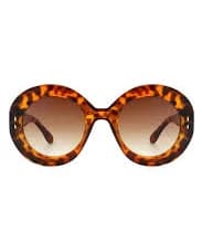 Thick Frame Oval Sunglasses - Tortoiseshell