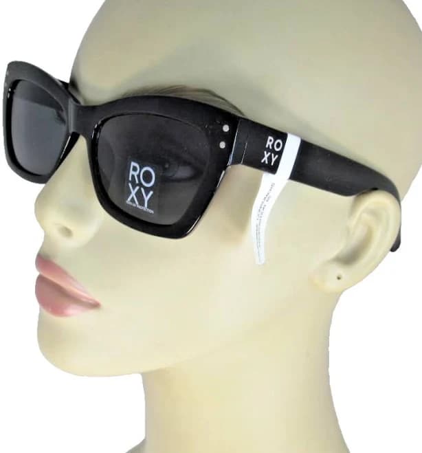 Roxy Glossy Black Cat Eye Sunglasses Black Lenses Rs3001op-001