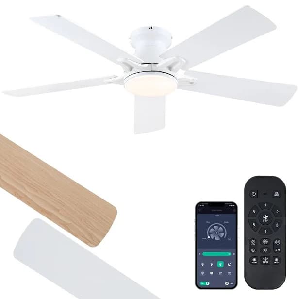 52 in. Indoor/Outdoor 6-Speed Dimmable 3 Color LED Light Remote/APP Control