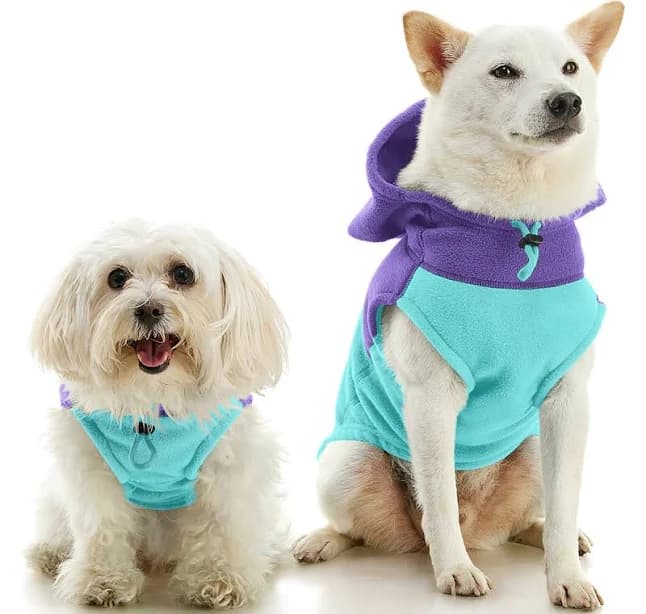 Gooby Two-Tone Fleece Dog Vest Hoodie