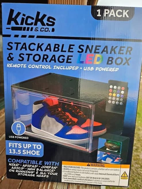 Kicks & Co LED Clear Shoe Storage Organizer