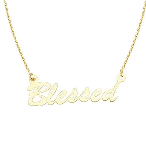14K Yellow Gold Blessed Necklace