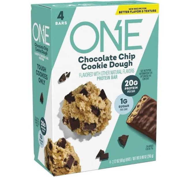 ONE Chocolate Chip Cookie Dough 20G Protein Sugar Bars Box 8.48oz