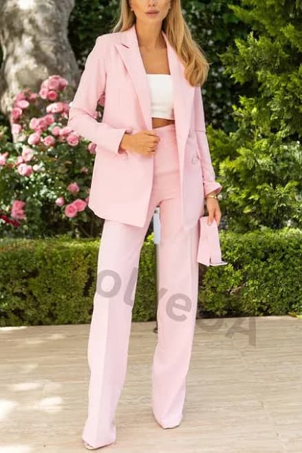 Women's Oversized Blazer and Wide Leg Pants Suit
