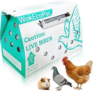 12 Pack Single Live Bird Shipping Boxes, Live Chicken Shipping Boxes, Poultry Shipping Boxes has Ventilation Openings, Cardboard Pet Carrier for Chicken, Bird, Duck, Pigeons, Canaries 17.7x7.8x11.8 in
