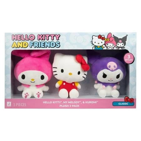 Sanrio Hello Kitty & Friends Classic My Melody Kuromi Plush 3-Pack