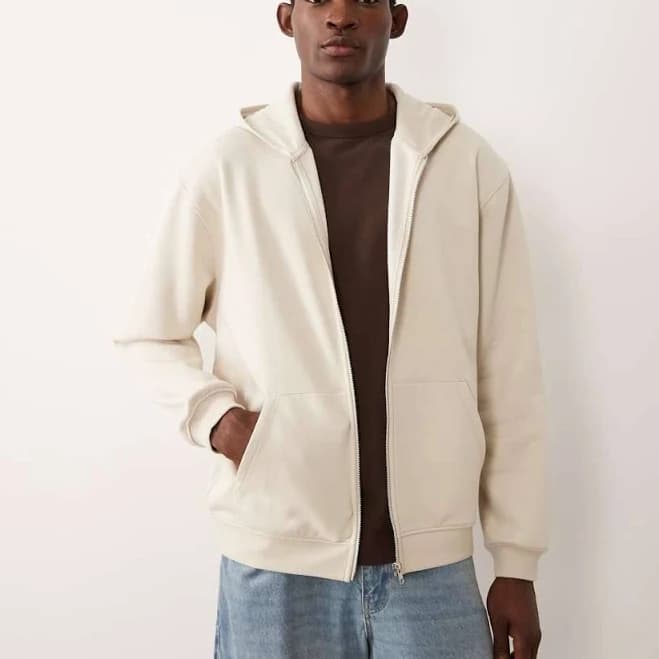 ASOS Design Essentials Relaxed Zip Up Hoodie