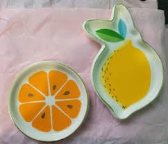 Set of 2 Ceramic Citrus Fruit Trinket/Trays | Mercari