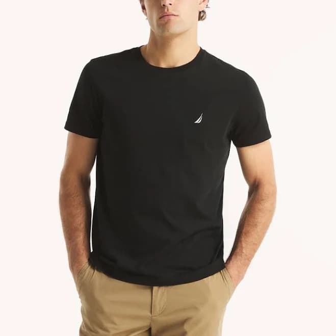 Nautica Mens Solid Crewneck T-Shirt