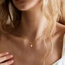 JJ's House Dainty Minimalist Freshwater Pearl Chain Necklace