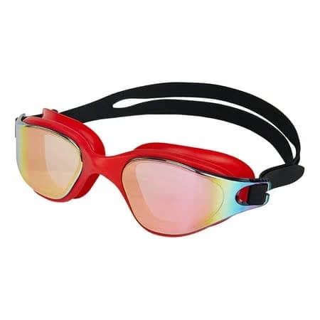 Anti-fog Swimming Goggles, Full Frame, Silicone Adjustable, Clear Vision, For Indoor Outdoor Water Sports (Swimming/Surfing), Size: One size, Red