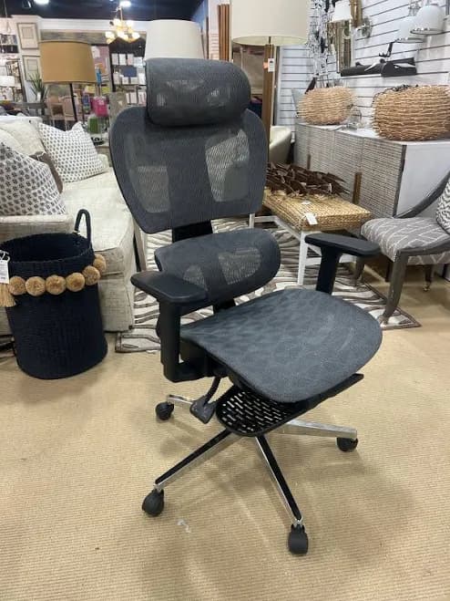 Desk Chair Ergonomic Gray Mesh with Chrome Base