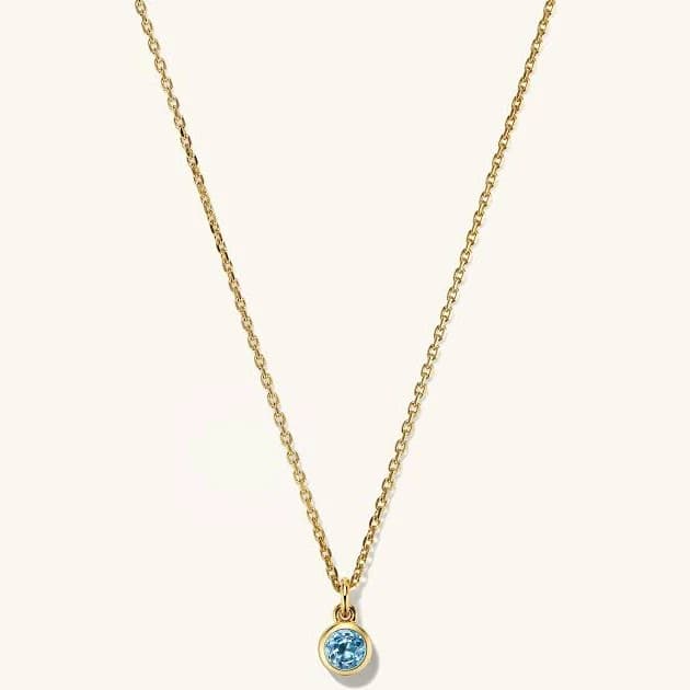 Mejuri Sia Birthstone Pendant Necklace