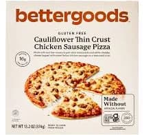 Bettergoods Gluten-Free Cauliflower Thin Crust Chicken Sausage Pizza (Frozen)