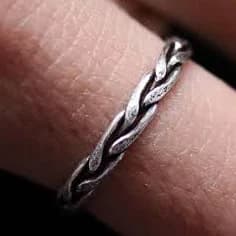 925 Sterling Silver Double Braided Rope Ring