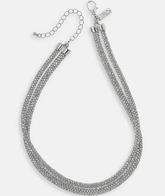 INC International Concepts Women's Rhinestone Layered Collar Necklace