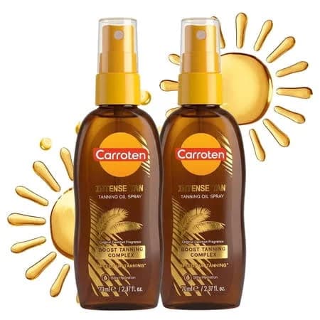 Carroten Intensive Tanning Oil Spray | Browning Tan Accelerator | Vitamin E and Carrot & Coconut Oils | Water-Resistant, Silky Hydration | Coconut