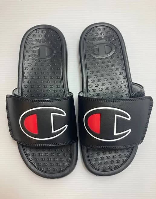 Champion Women's Slide Adjustable Hook And Loop Closure Black