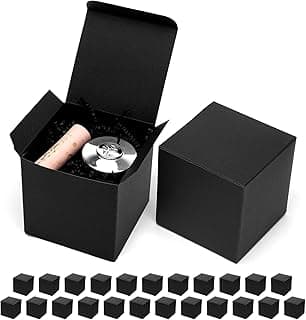 Mcfleet Black Gift Boxes with Lids 4x4x4 Inches 25 Pack Groomsmen Proposal Cardboard Craft Gift Box for Christmas, Wedding, Graduation, Holiday, Birthday Presents Packaging