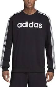 adidas Essentials Men's 3-Stripes Sweatshirt, Black/White, Small at Amazon Men's Clothing store