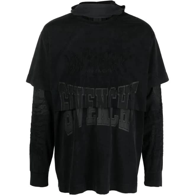 Givenchy - logo-embroidered long-sleeve t-shirt - men - Cotton - S - Black