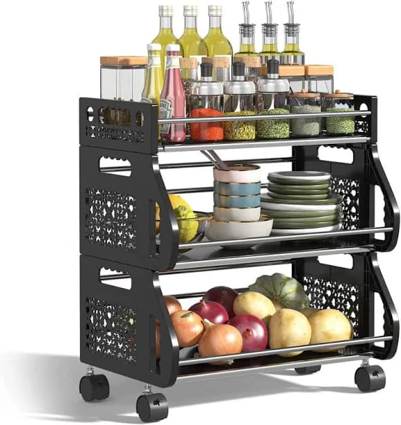 NEX 3-Tier Rolling Stackable Utility Cart