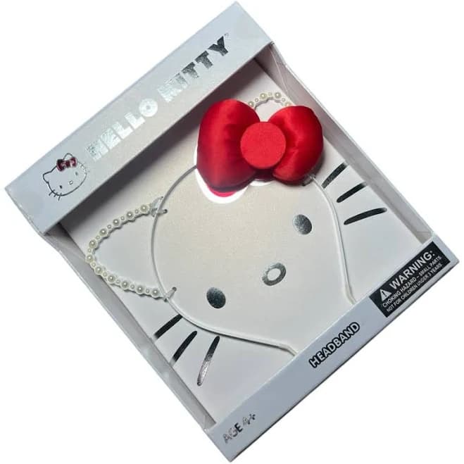 Sanrio Hello Kitty Deluxe White Costume Headband With Red Bow - New Women | Color: White/Red